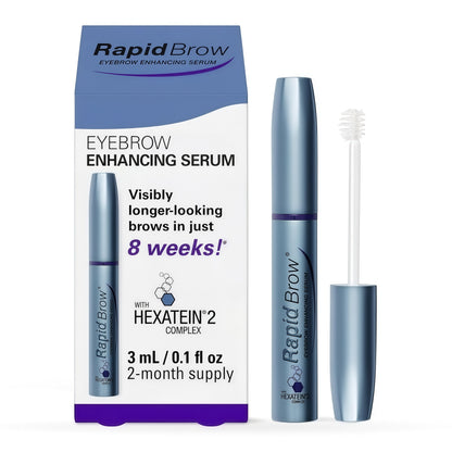 RapidBrow Eyebrow Enhancing Serum - 2 Month Supply, 3mL Results in 60 days - Hydrating Hair Serum for Visibly Thicker-Looking Brows, Apply AM & PM