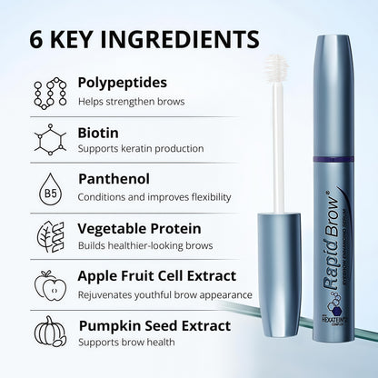 RapidBrow Eyebrow Enhancing Serum - 2 Month Supply, 3mL Results in 60 days - Hydrating Hair Serum for Visibly Thicker-Looking Brows, Apply AM & PM