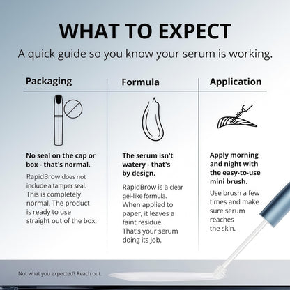 RapidBrow Eyebrow Enhancing Serum - 2 Month Supply, 3mL Results in 60 days - Hydrating Hair Serum for Visibly Thicker-Looking Brows, Apply AM & PM