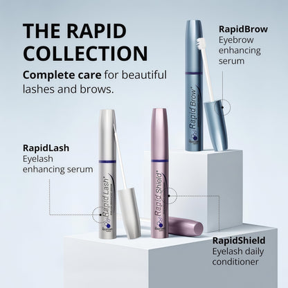 RapidBrow Eyebrow Enhancing Serum - 2 Month Supply, 3mL Results in 60 days - Hydrating Hair Serum for Visibly Thicker-Looking Brows, Apply AM & PM